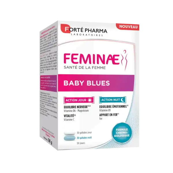 Boîte de Forté Pharma Feminae Baby Blues 60 gélules post-accouchement