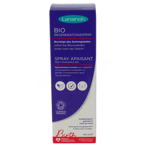 Spray apaisant post-accouchement Lansinoh bio pour le confort intime