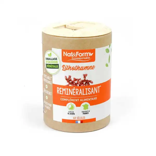 Boîte Nat&form Écoresponsable Lithothamne 60 gélules pour calcémie basse