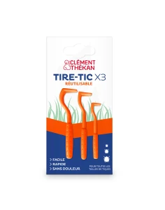 Boîte de 3 crochets Clément Thékan Tire-Tic réutilisables pour extraction de tique