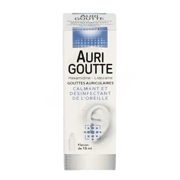 Flacon Aurigoutte gouttes auriculaires sur fond clair