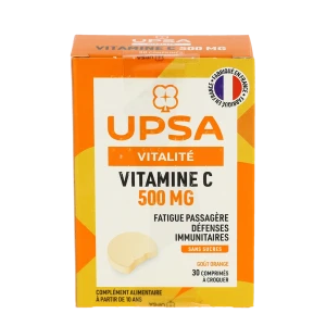 Tubes de comprimés à croquer UPSA Vitamine C 500