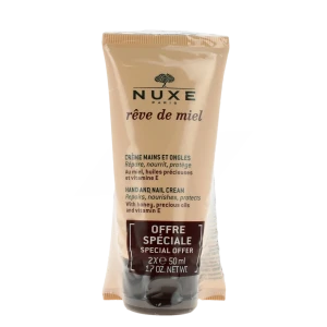 Deux tubes de crème mains et ongles Nuxe Rêve de Miel 50 ml