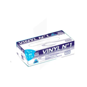 Boîte de 100 gants d'examen en vinyle non stérile et non poudrés taille L