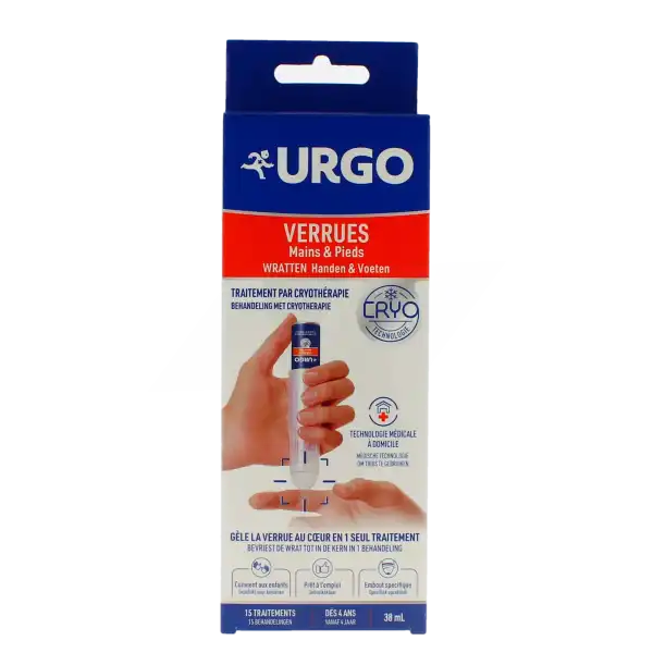 Flacon doseur Urgo Verrues 38 ml pour traitement par cryothérapie des verrues des mains et des pieds