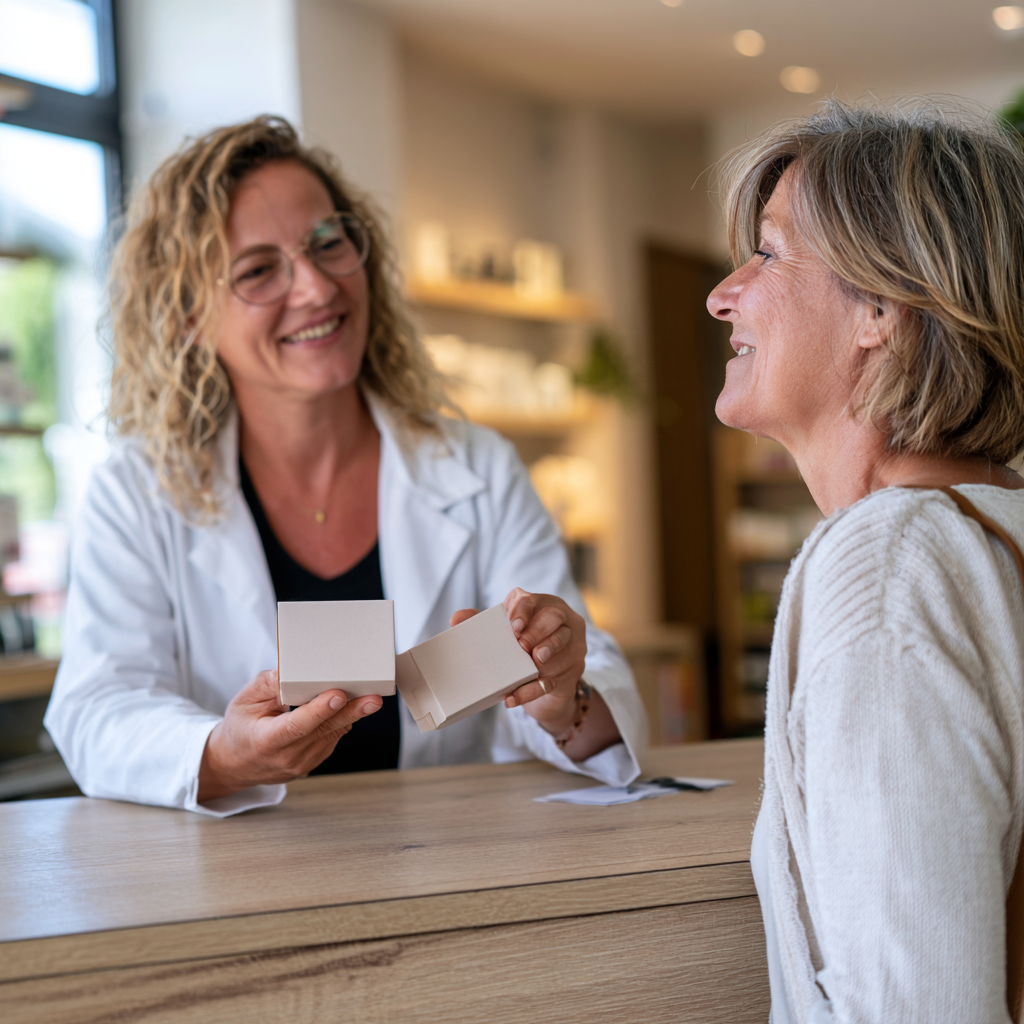 Conseil au comptoir d'une officine autour de compléments et de médicaments contre les nausées et les vertiges