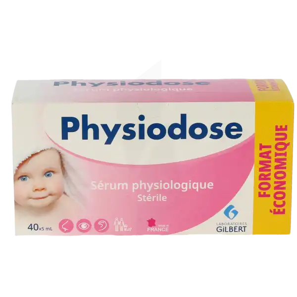 Unidoses de sérum physiologique Physiodose pour rincer délicatement les paupières